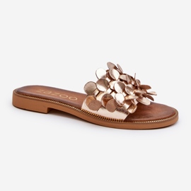 Zazoo 40381 Sandali piatti in pelle da donna, Oro d'oro 2