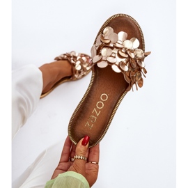 Zazoo 40381 Sandali piatti in pelle da donna, Oro d'oro 1