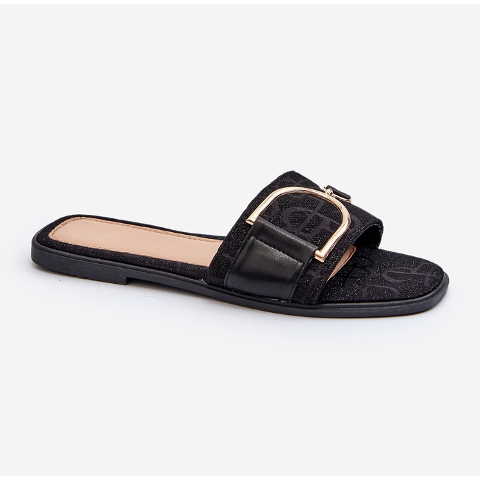 Infradito lucide da donna con top nero decorato 1