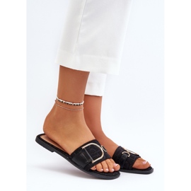 Infradito lucide da donna con top nero decorato 2
