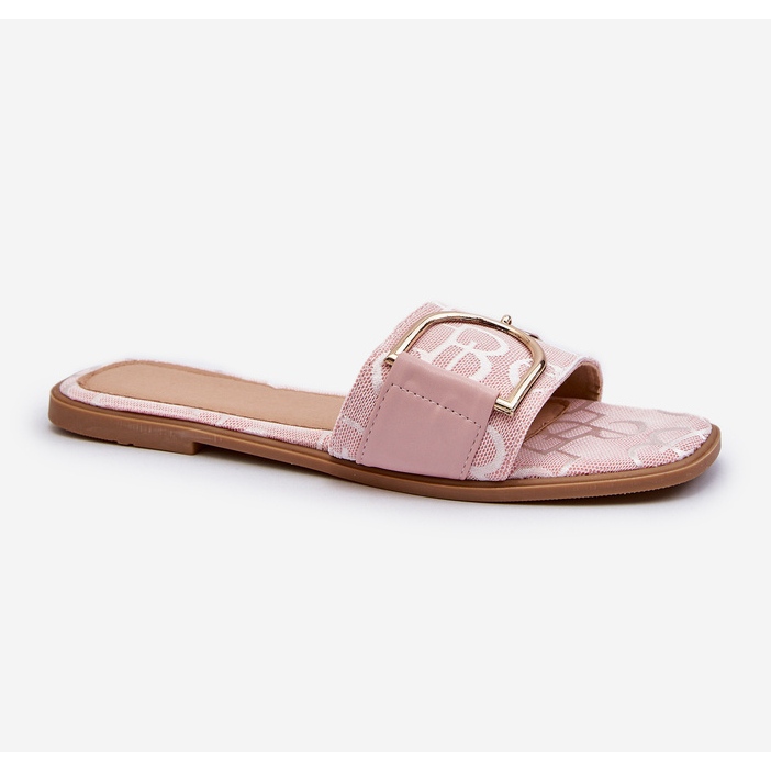 Infradito da donna lucide con decorazione rosa 1