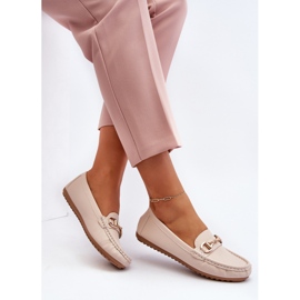 Mocassini Classici da Donna in Eco Pelle Beige Demese 1