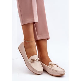 Mocassini Classici da Donna in Eco Pelle Beige Demese 2