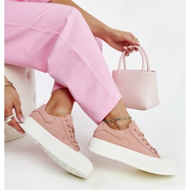 Sneakers con plateau Agathe rosa 1