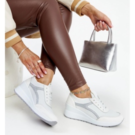 Sneakers con zeppa Hermina bianche bianca 1