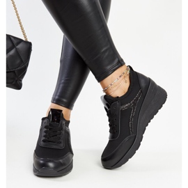 Sneakers con zeppa Hermina nere nero 1