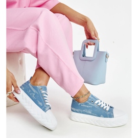 Sneakers blu Almaz con plateau alto 1