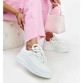 Sneakers bianche con plateau alto in Lengyel bianco 1