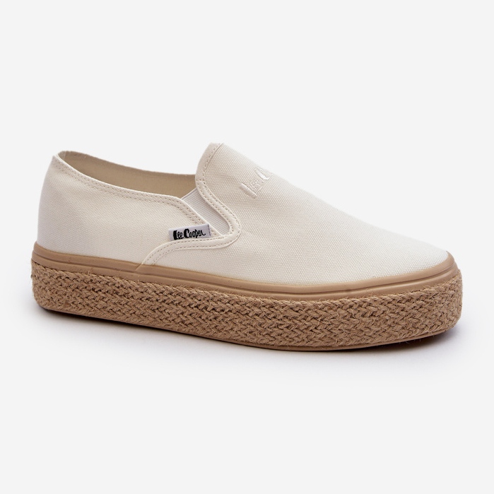 Sneakers Slip-On da Donna Con Intreccio Lee Cooper LCW-24-44-2430 bianca 1