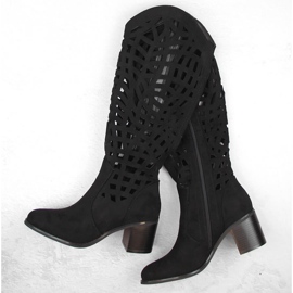 Stivali traforati neri da donna Jezzi RMR2337-6 nero 1