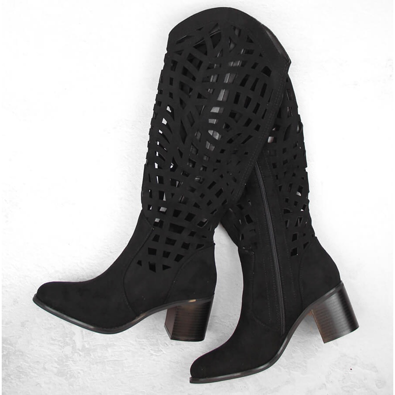 Stivali traforati neri da donna Jezzi RMR2337-6 nero 1