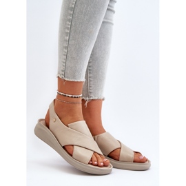 Zazoo 40392 Sandali in pelle da donna, Beige 2