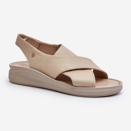 Zazoo 40392 Sandali in pelle da donna, Beige 1
