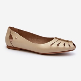 Zazoo 10009 Comode ballerine in pelle da donna, beige 1