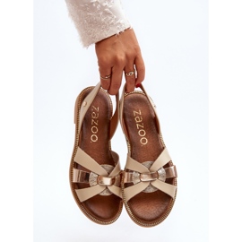 Zazoo 40382 Sandali in pelle da donna, Beige 2