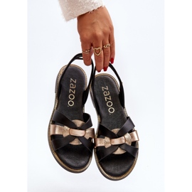 Zazoo 40382 Sandali da Donna Pelle Neri nero 2