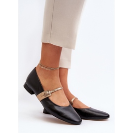 Ballerine piatte in pelle da donna Laura Messi 2774 Nere nero 2
