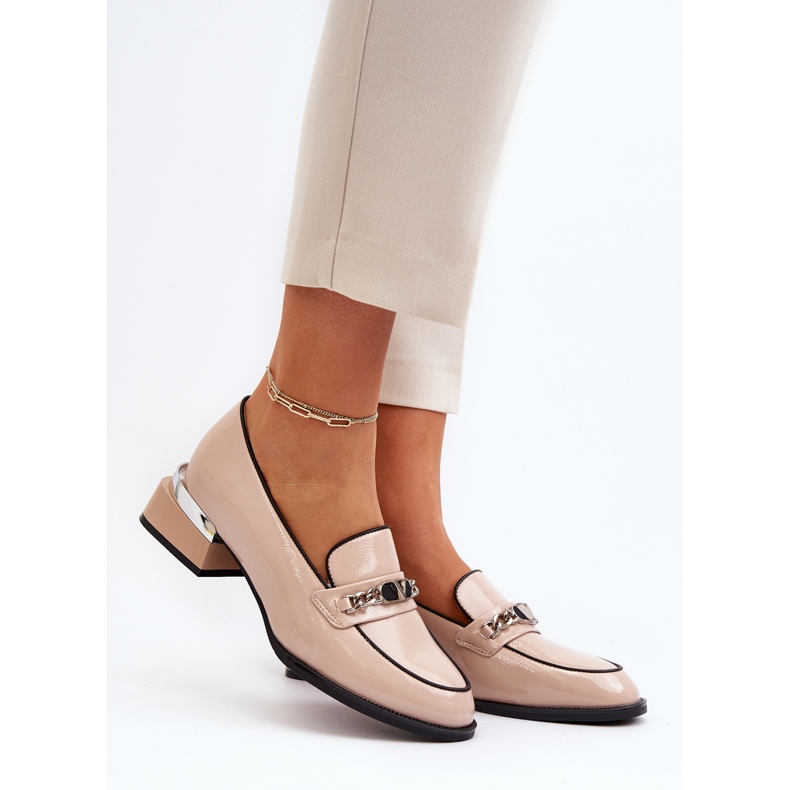 Vinceza Scarpe Basse da Donna in Vernice Beige Albreide 2