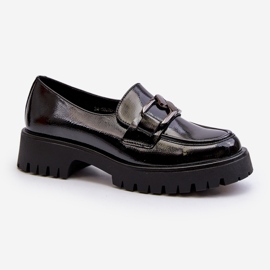 Vinceza Mocassini da donna in vernice nera Santtes nero 1