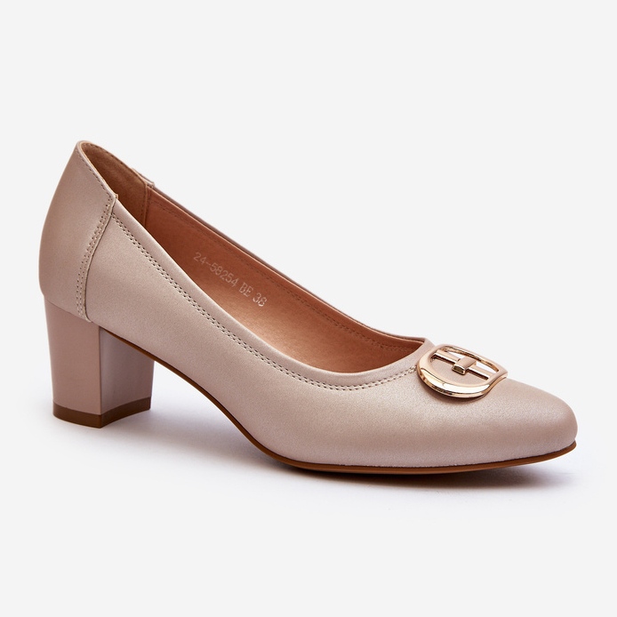 Vinceza Décolleté Aeliris Beige Con Tacco Basso Con Decorazione 1