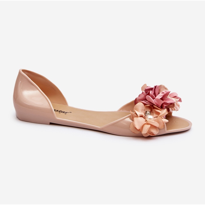 Ballerine In Gomma Da Donna Con Fiori, Junikla Beige 1