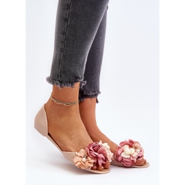 Ballerine In Gomma Da Donna Con Fiori, Junikla Beige 2