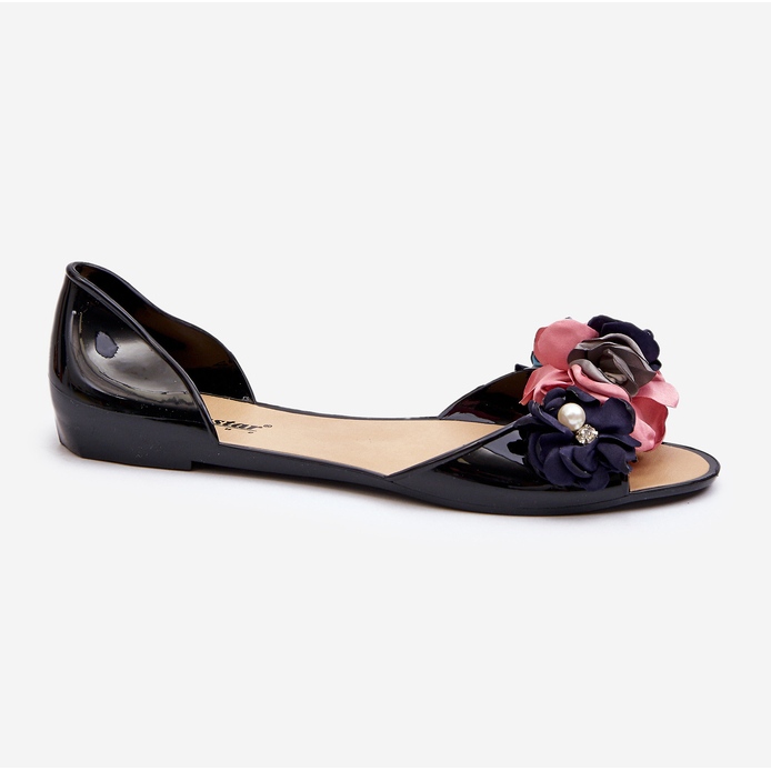 Ballerine Da Donna In Gomma Con Fiori Nere Junikla nero 1