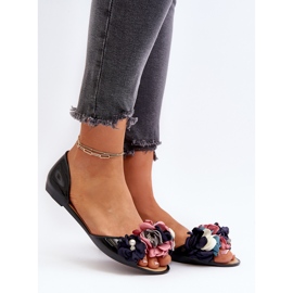 Ballerine Da Donna In Gomma Con Fiori Nere Junikla nero 2