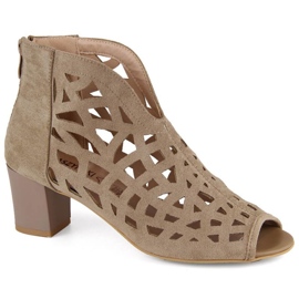 Stivaletti M.Daszyński W SAN32B in pelle scamosciata, beige 1