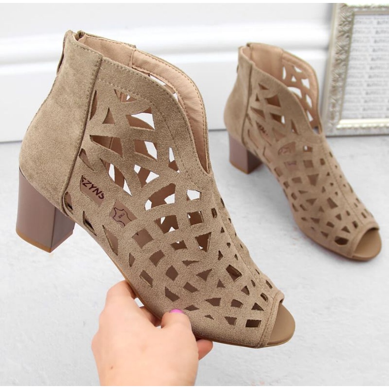 Stivaletti M.Daszyński W SAN32B in pelle scamosciata, beige 2