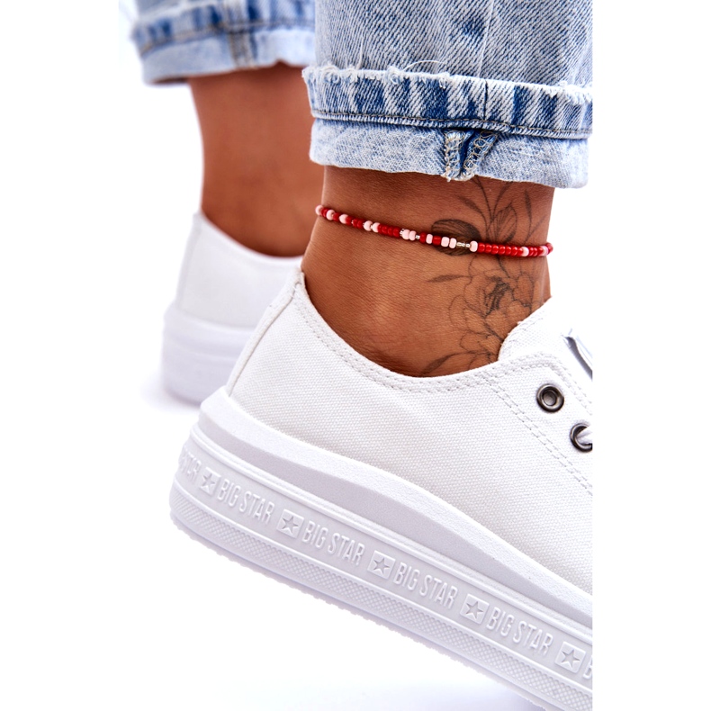 Scarpe da ginnastica con plateau da donna Big Star LL274A177 Bianche bianca 2
