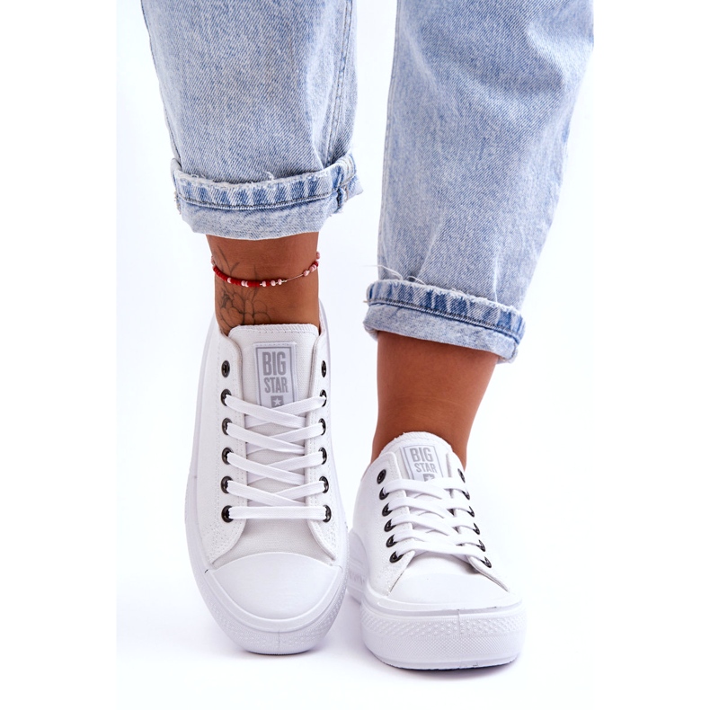 Scarpe da ginnastica con plateau da donna Big Star LL274A177 Bianche bianco 1