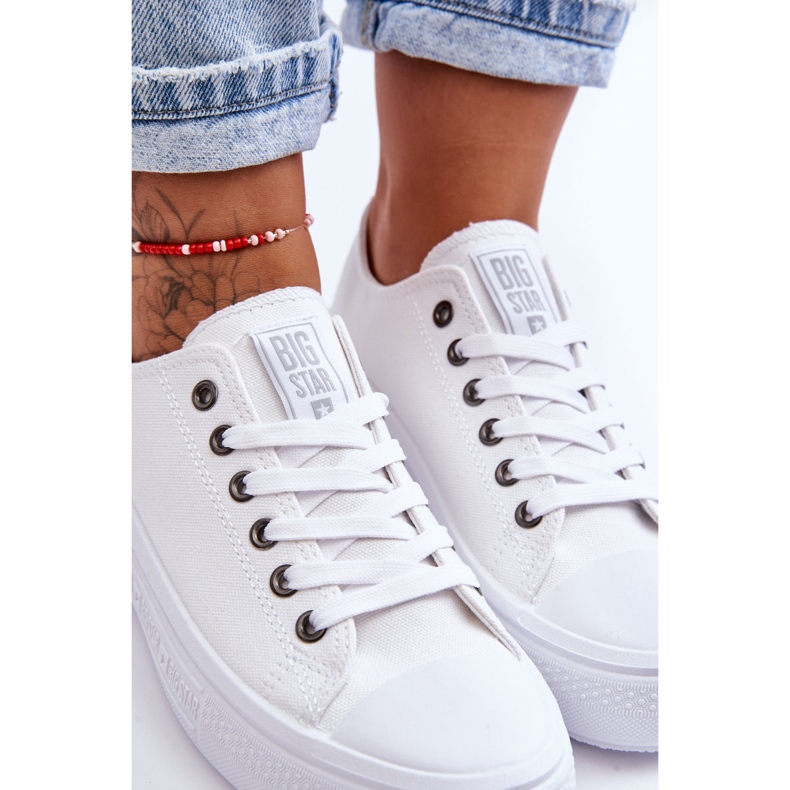 Scarpe da ginnastica con plateau da donna Big Star LL274A177 Bianche bianco 3