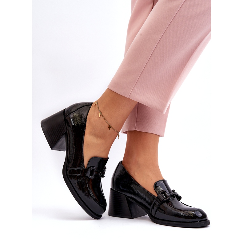 Vinceza Scarpe con tacco alto in vernice nera nero 2