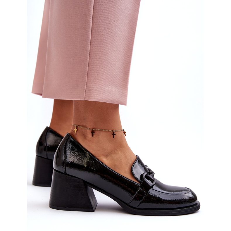 Vinceza Scarpe con tacco alto in vernice nera nero 4