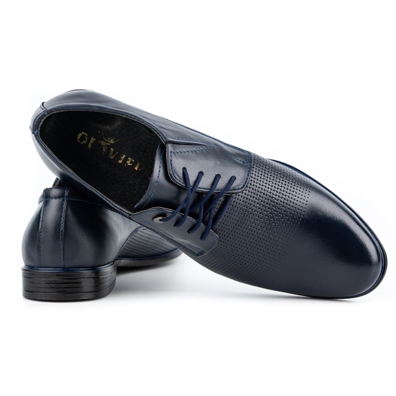Olivier Scarpe eleganti da uomo in pelle 302T3, blu navy 3