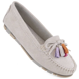Filippo W PAW506A mocassini in pelle scamosciata beige con frange 1