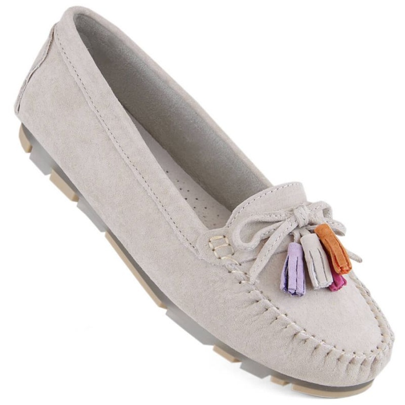 Filippo W PAW506A mocassini in pelle scamosciata beige con frange 1