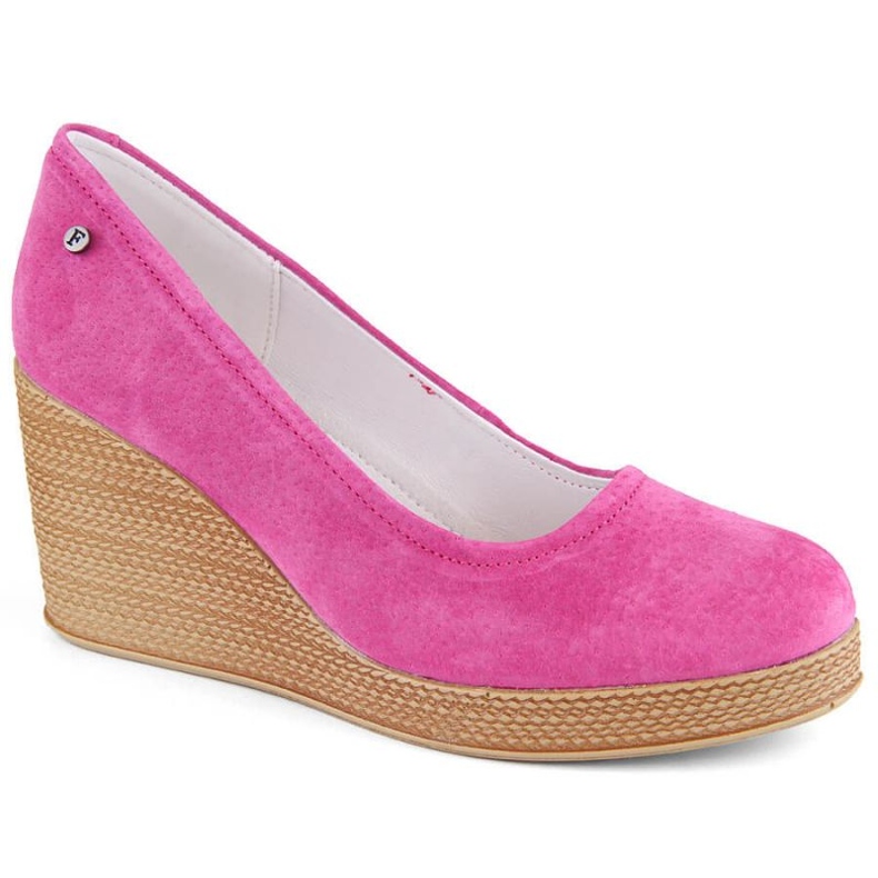 Scarpe con zeppa in pelle scamosciata Filippo W PAW339E fucsia rosa 1