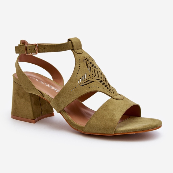 Sandali verdi con tacco basso Eleriva verde 1