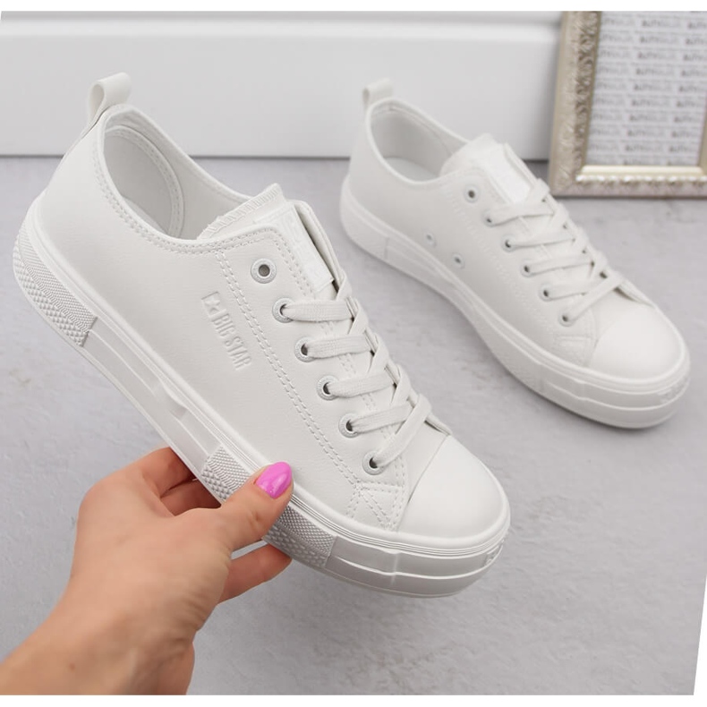 Sneakers da donna in ecopelle bianca Big Star NN274860 1