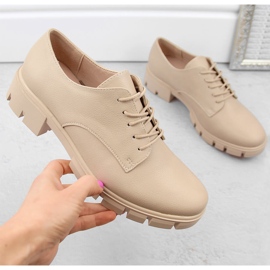 M. DASZYŃSKI Scarpe oxford da donna beige M.Daszyński MR23119-5 1