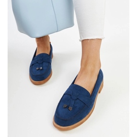 Mocassini in camoscio blu navy di Vinceza 2