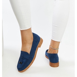 Mocassini in camoscio blu navy di Vinceza 1
