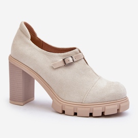 Jezzi Scarpe con Tacco Alto da Donna, Tauina Beige Chiaro 2