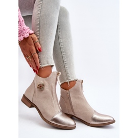 Stivali Bassi da Donna con Cerniera, Loratie Beige 2