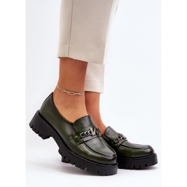 Vinceza Mocassini da donna in pelle con decorazione, verde scuro, Loraleima 2