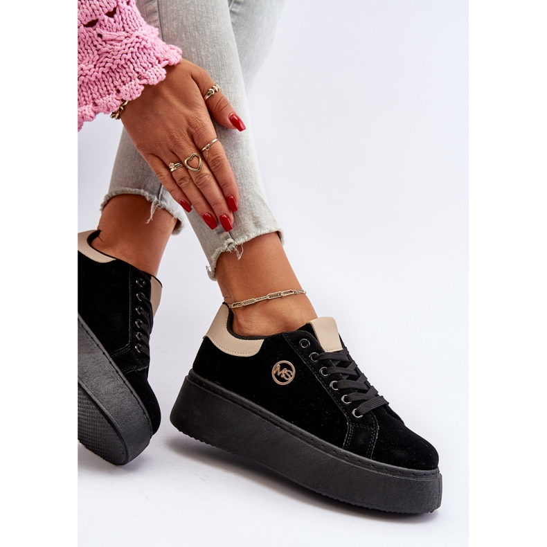 Sneakers con plateau da donna Nere Eshen nero 1