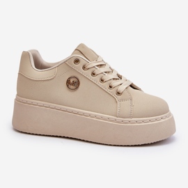 Sneakers con plateau da donna Beige Eshen 1