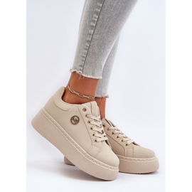 Sneakers con plateau da donna Beige Eshen 2